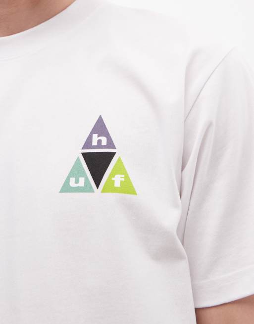 HUF – Prism – Biały T-shirt z nadrukiem z logo na plecach, 5 z 5
