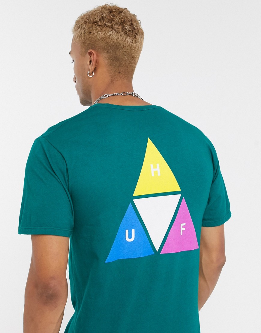 HUF - Prism - T-shirt verde con triplo triangolo