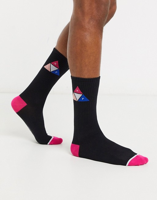 HUF Prism Triangle Sock in black