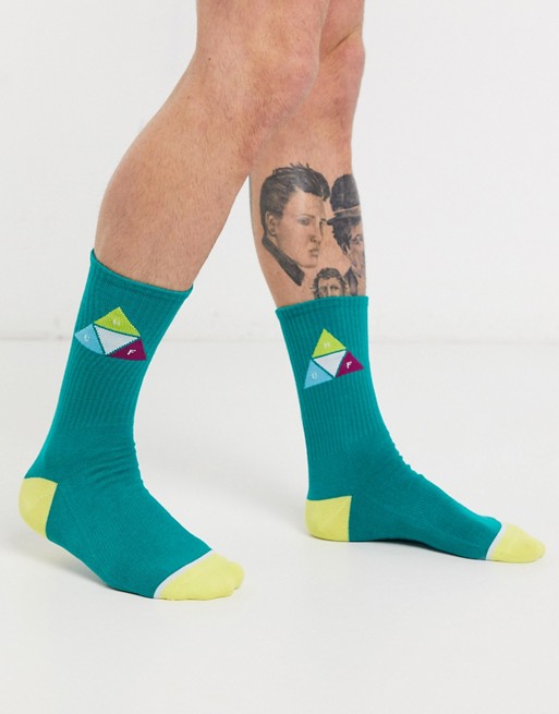 HUF Prism Triangle Sock in green
