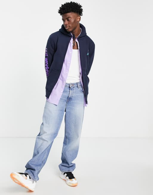 HUF prism tt full zip hoodie in navy