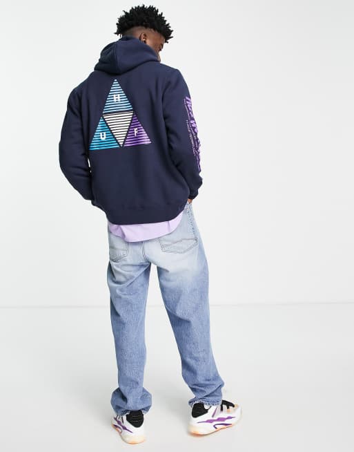 HUF - Prism tt - Hoodie met ritssluiting in marineblauw