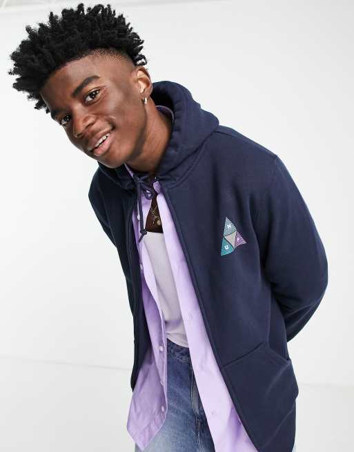 HUF Prism tt Hoodie met ritssluiting in marineblauw ASOS