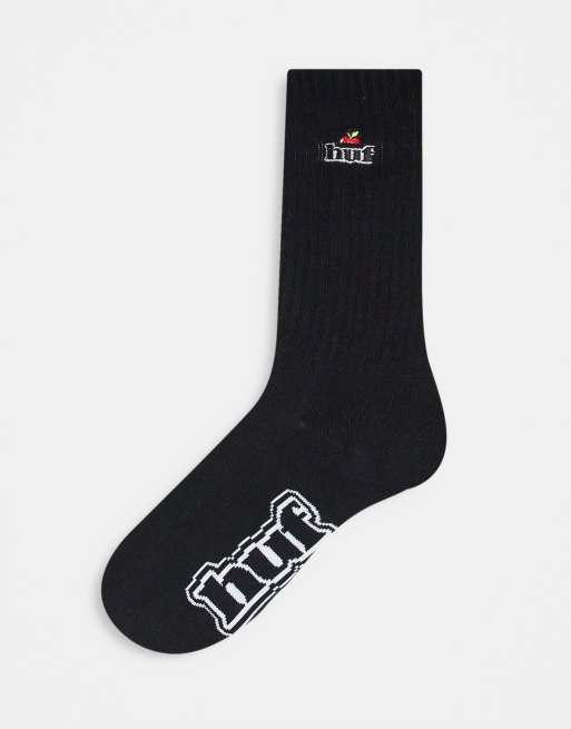 HUF – Produce – Socken in Schwarz mit Stickerei