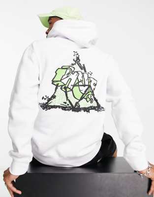 HUF quake print pullover hoodie in white