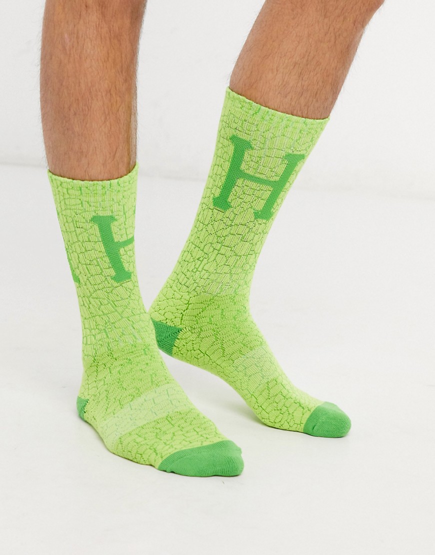 HUF - Quake - Sokken met kleuren in dezelfde kleurschakering-Groen