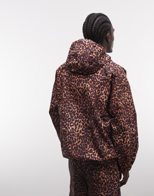 HUF - Rainier - Flerfarvet shell-jakke med leopardprint - Del af sæt, 4 af 5
