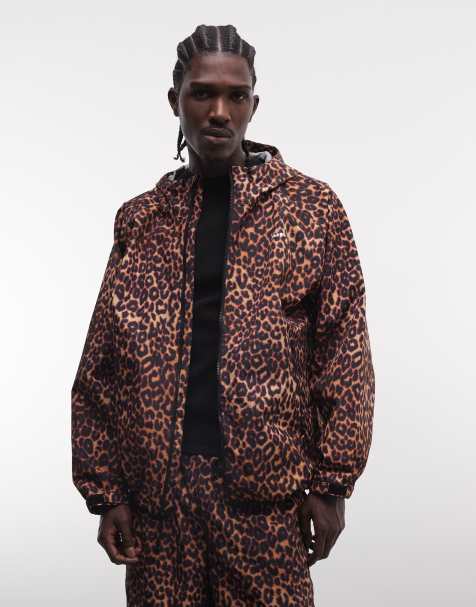 HUF – Rainier – Mehrfarbige Shell-Jacke mit Leopardenmuster, Kombiteil - view 1