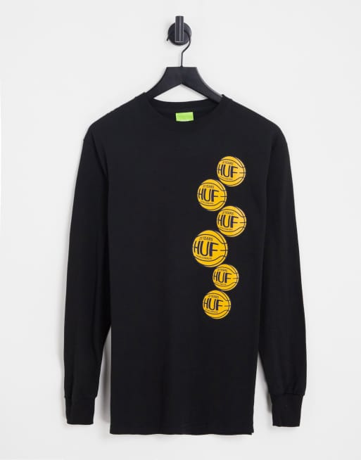 HUF - Real Baller - T-shirt met print en lange mouwen in zwart