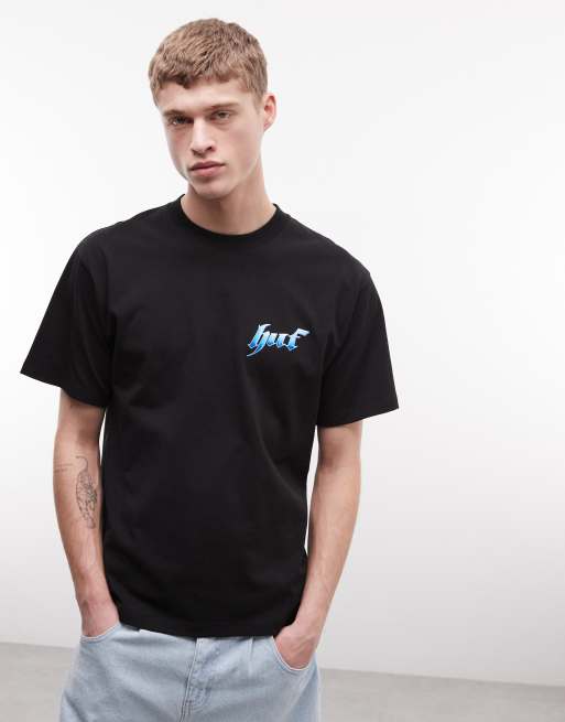 HUF sector logo t-shirt with back print in black, 3 of 5