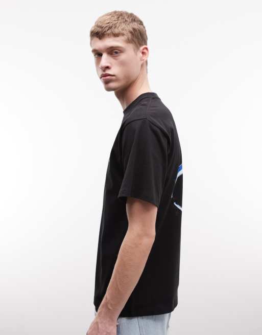 HUF sector logo t-shirt with back print in black, 4 of 5