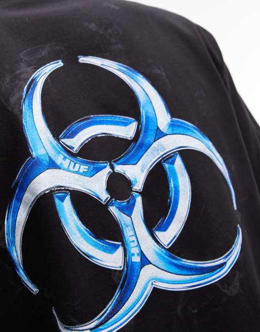 HUF sector logo t-shirt with back print in black, 5 of 5