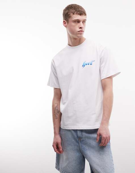 HUF sector logo t-shirt with back print in white - view 1