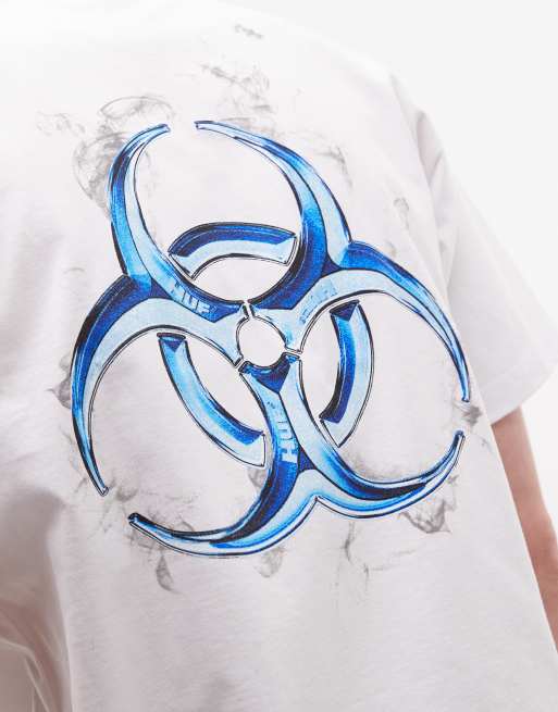 HUF sector logo t-shirt with back print in white, 4 of 5