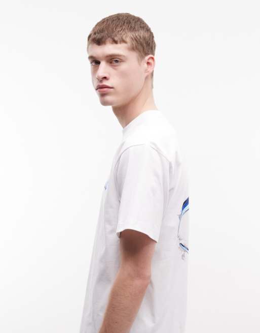 HUF sector logo t-shirt with back print in white, 5 of 5