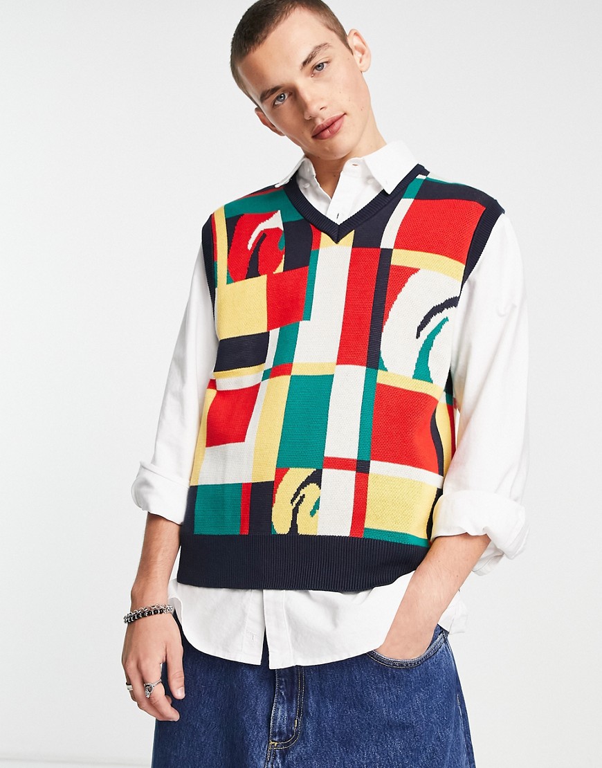 HUF sloane knitted vest in multi