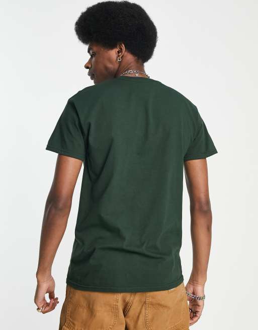 HUF snowman short sleeve t-shirt in green with chest print, 2 of 4