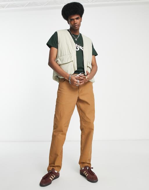 HUF snowman short sleeve t-shirt in green with chest print, 4 of 4