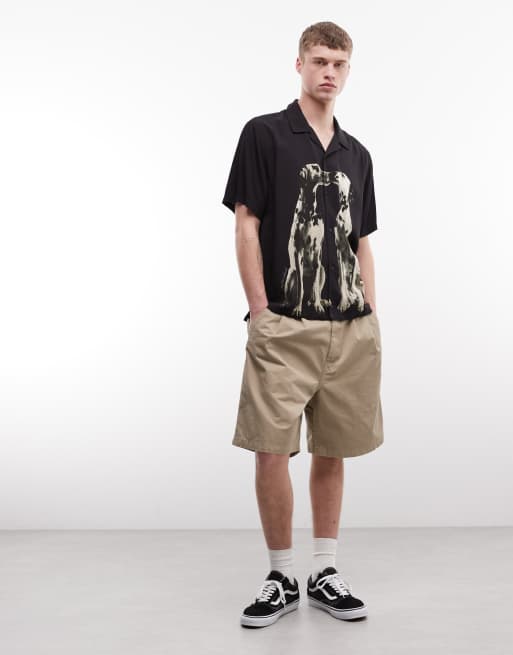 HUF - Sort resort-skjorte med dalmatinerprint, 2 af 5