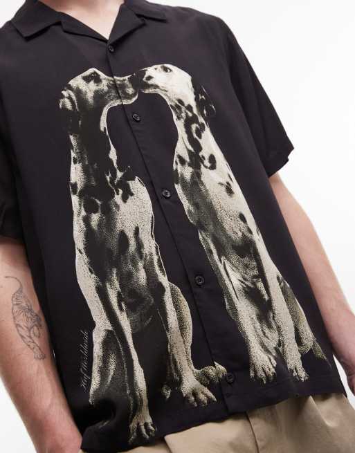 HUF - Sort resort-skjorte med dalmatinerprint, 5 af 5