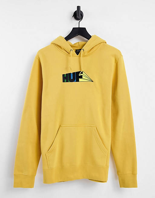 HUF spectrum hoodie in yellow