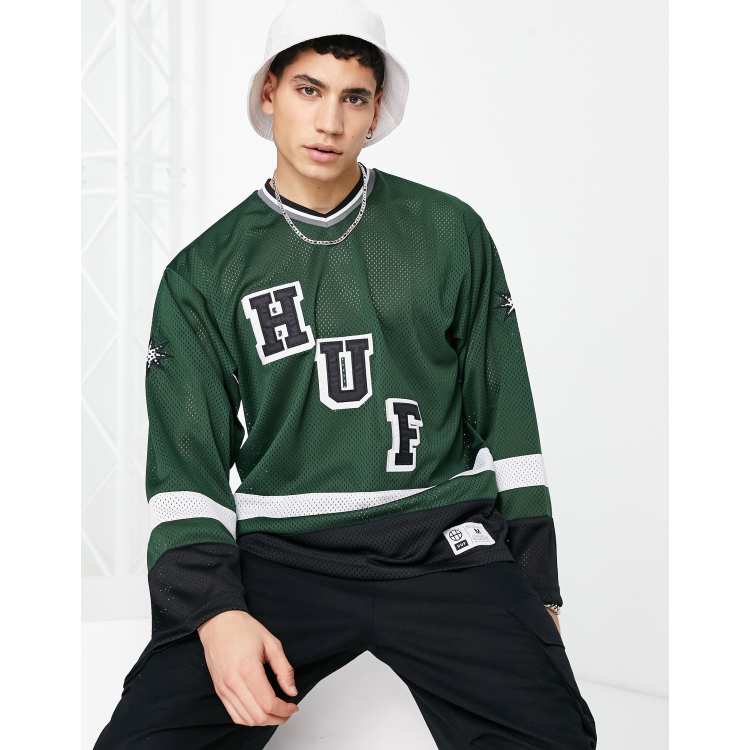 Huf Star Green & White Hockey Jersey - Size S - Green - Jerseys - Shirts - Men's Clothing at Zumiez