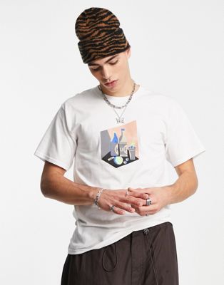 HUF still life short sleeve t-shirt in white with chest print - ASOS Price Checker