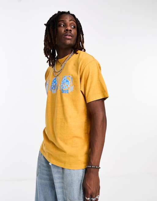 HUF - Sun God - T-shirt met print op de borst in oranje wassing, 4 van 4
