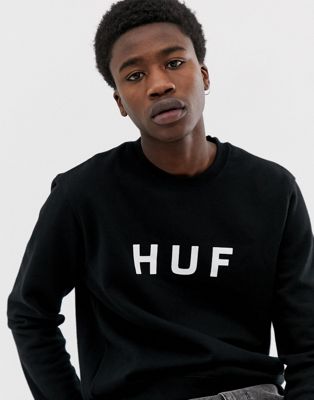 HUF – Sweatshirt med originallogga-Svart