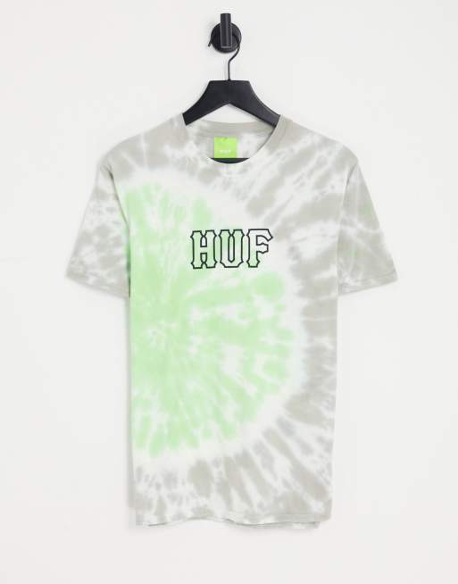 HUF t-shirt in green and gray tie dye | ASOS