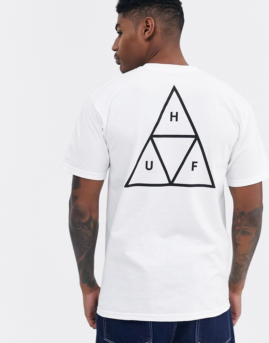 HUF - T-shirt met driehoeken in wit