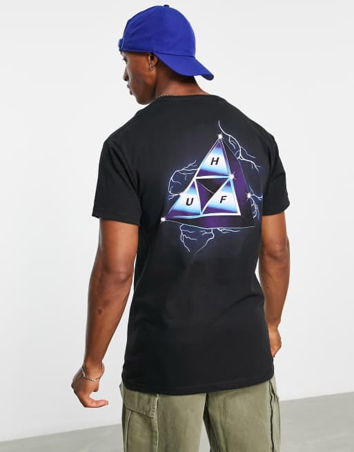 HUF - T-shirt met stormprint op de achterkant in zwart