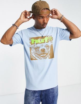 HUF t-shirt with dog print in blue