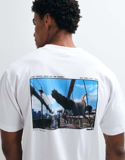 HUF taking the leap graphic t-shirt in white, 5 of 5