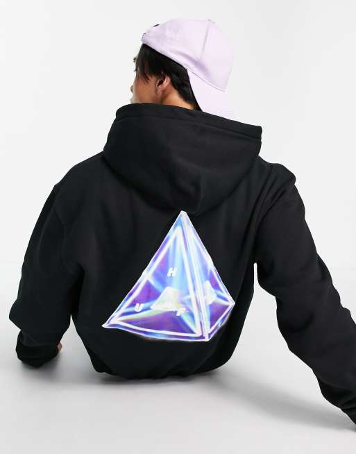 HUF tesseract backprint hoody in black | ASOS