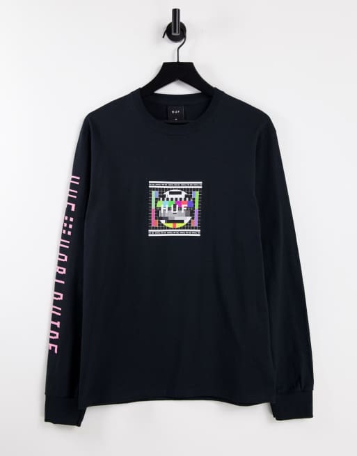 HUF – Test Screen – Svart långärmad topp