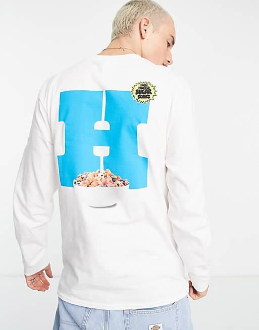 Asos Uomo Abbigliamento Top e t-shirt T-shirt T-shirt a maniche lunghe Top a maniche lunghe con stampa di cereali 