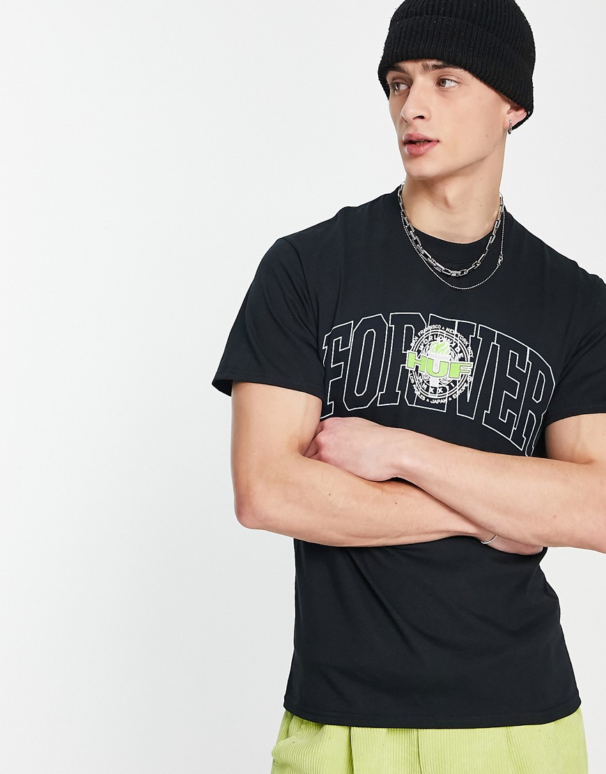 HUF torch mmxxii short sleeve t-shirt in black with logo print