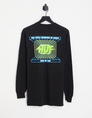 HUF total spectrum print long sleeve t-shirt in black