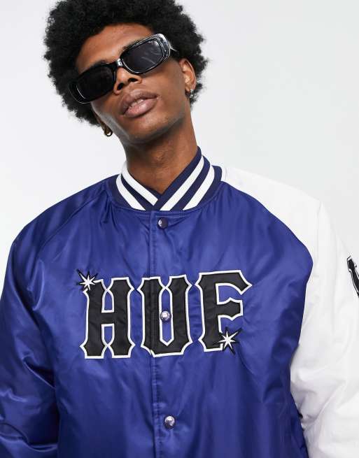 HUF Baseball Navy & White Bomber Jacket