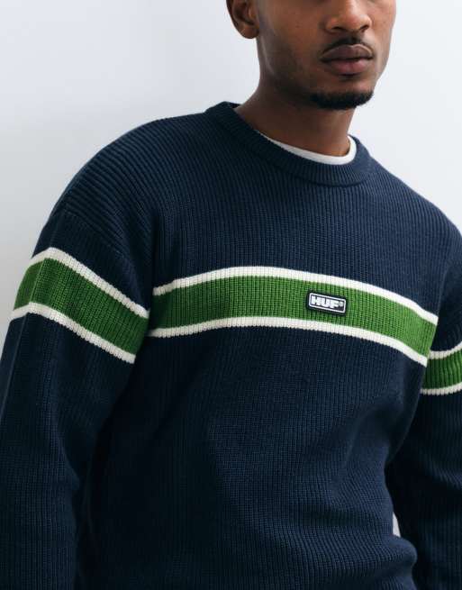 HUF Winnfeild sweter dzianinowy granatowy, 3 z 5