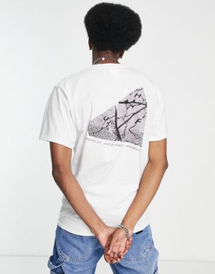 HUF withstand short sleeve t-shirt in white with chest and back print