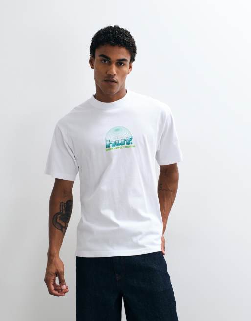 HUF Worldwide Network grpahic t-shirt in white, 2 of 5