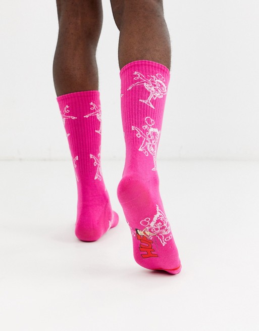 HUF X Betty Boop Martini socks in pink