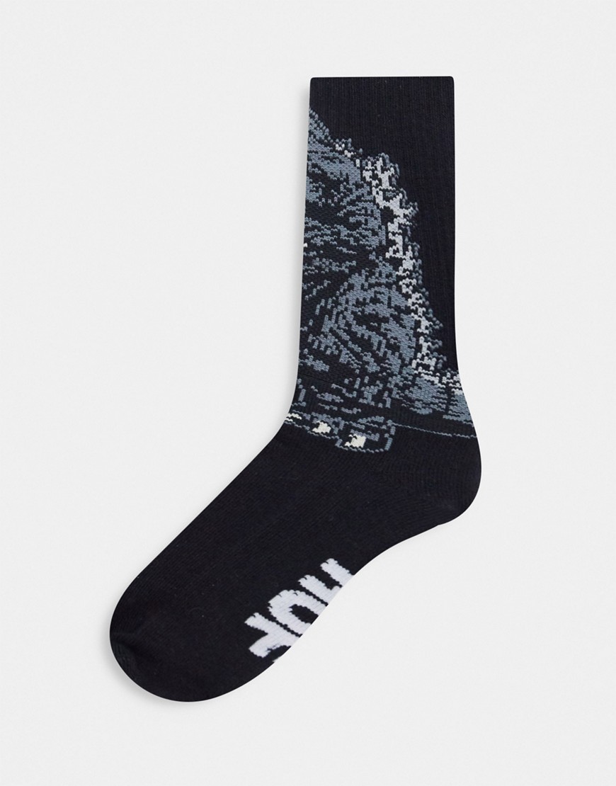 HUF X Godzilla - Sokken in zwart