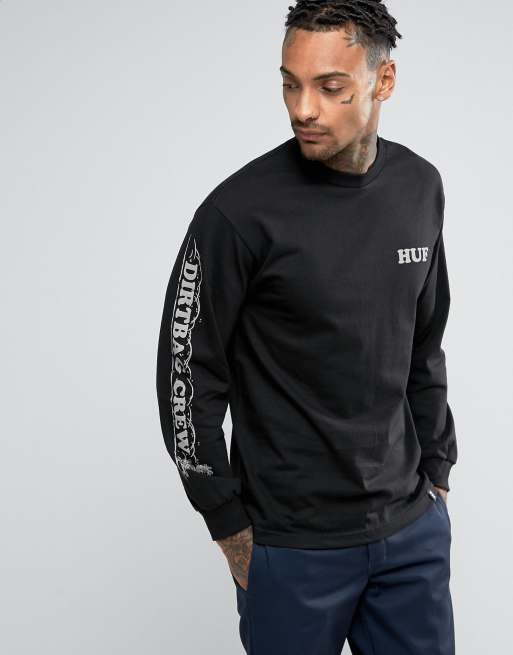 HUF x Peanuts Long Sleeve T Shirt With Pigpen Back Print ASOS