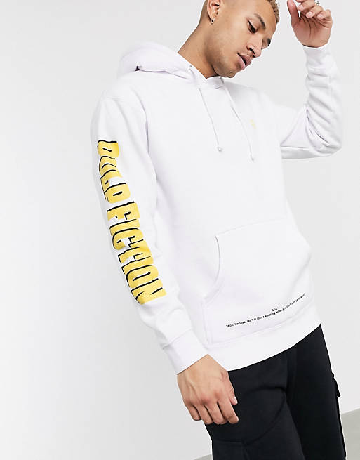Huf Pulp Fiction Mia Pullover Hoodie White Large Relaxed Fit RRP £110.00 #EC05 