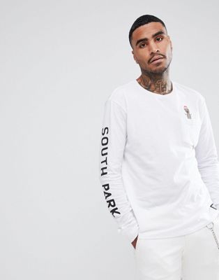HUF x South Park Mr Hankey Long Sleeve T-Shirt With Pocket In White | ASOS