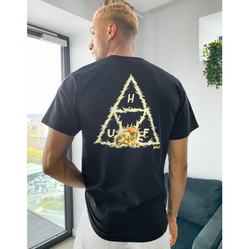 T-shirt stampate T-shirt e Canotte HUF x Street Fighter II - Blanka - T-shirt nera con triplo triangolo