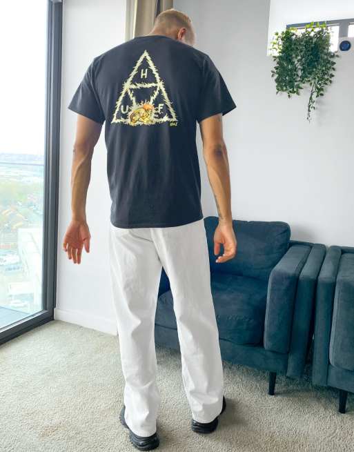 HUF x Street Fighter II Blanka triple triangle t-shirt in black, 4 of 4